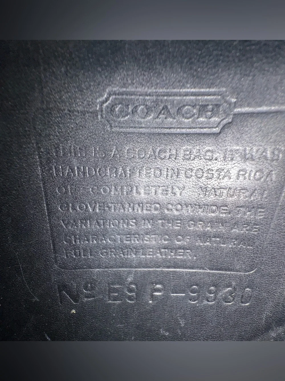 Coach Vintage Murphy Crossbody Bag 9930 Black Leather Brass Hardware